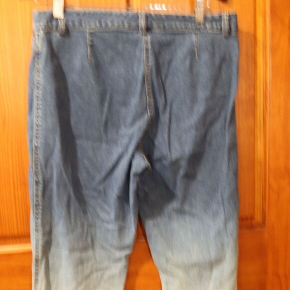 Spanner Vintage 90s/Y2K Ombré Denim Jacket & Flare Jeans Coordinated Set - Picture 12 of 16